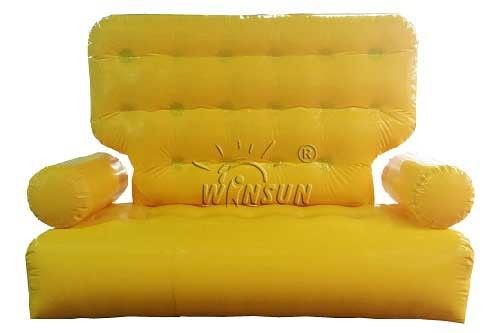 اللون الأصفر نفخ الأريكة أريكة صديقة للبيئة للأنشطة في الهواء الطلق المزود